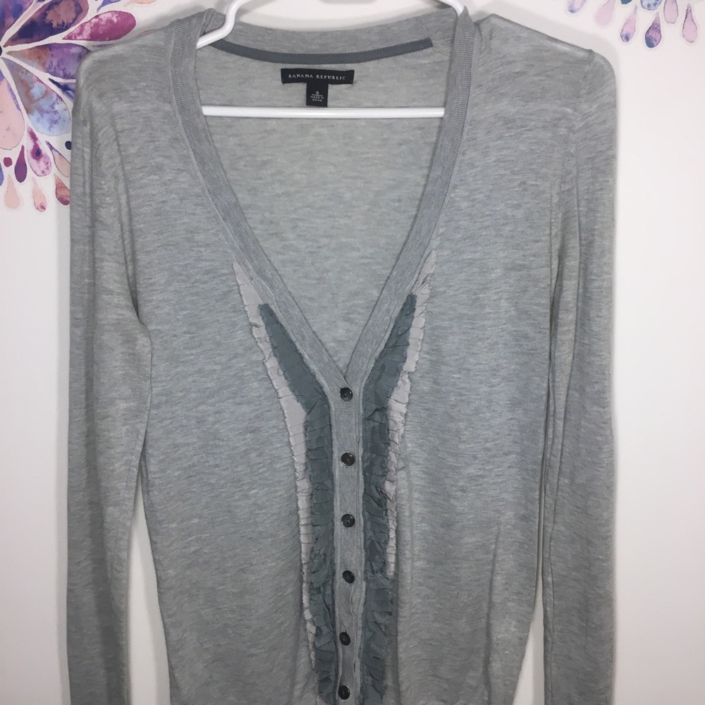 Banana Republic ruffle front Cardigan S